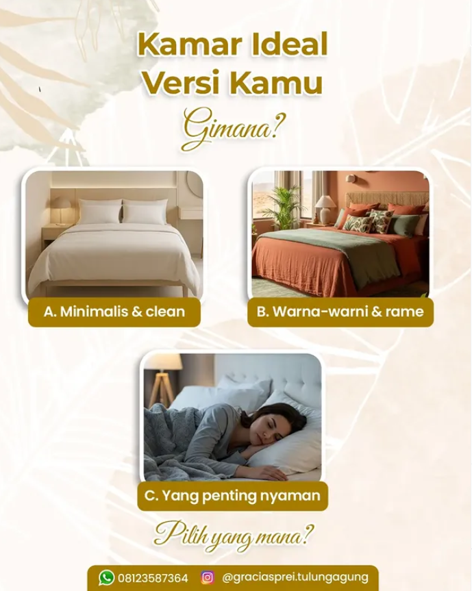 <p>Kamar itu cerminan kepribadian, lho! Kamu tipe 